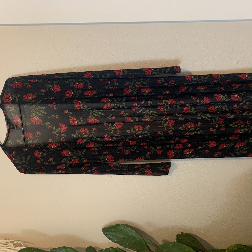 Long Floral patterned cover up